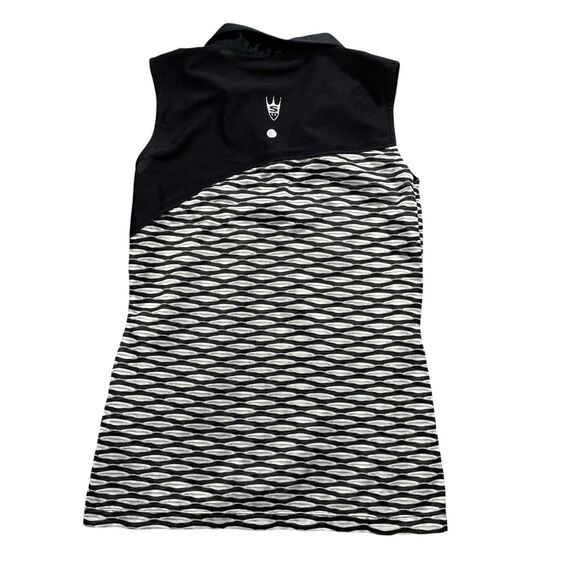 EP Pro Black White Small 1/4 Zip Polo Sleeveless Polyester Tennis Golf *READ* - Picture 5 of 6